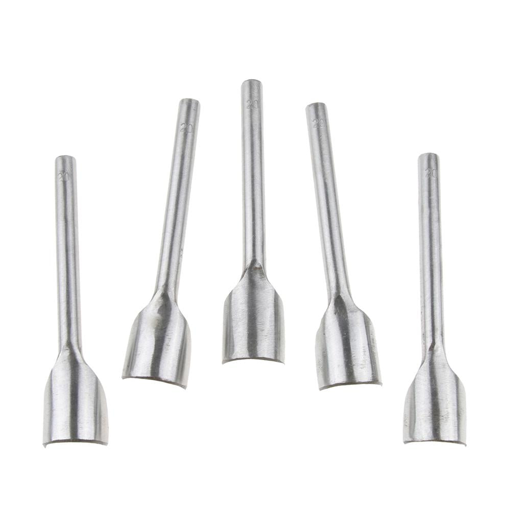 5 Pieces Leather Craft Half-Round Cutter Punch Strap Belt Wallet End 20mm