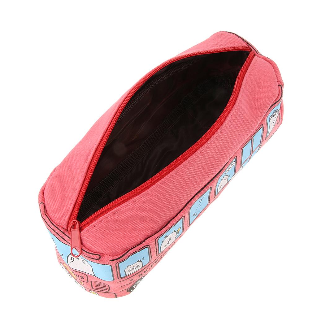 Creative Bus Pencil Bag Pen Holder Stationery Storage Organizer Pink