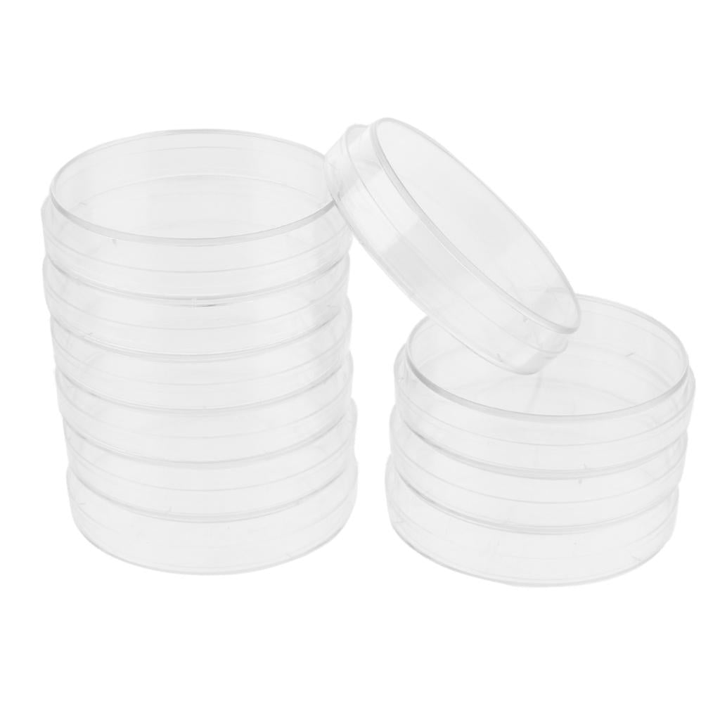 10Sets Petri Dishes Plastic Sterile Cell Tissue Culture Dishes w/ Lids 90mm