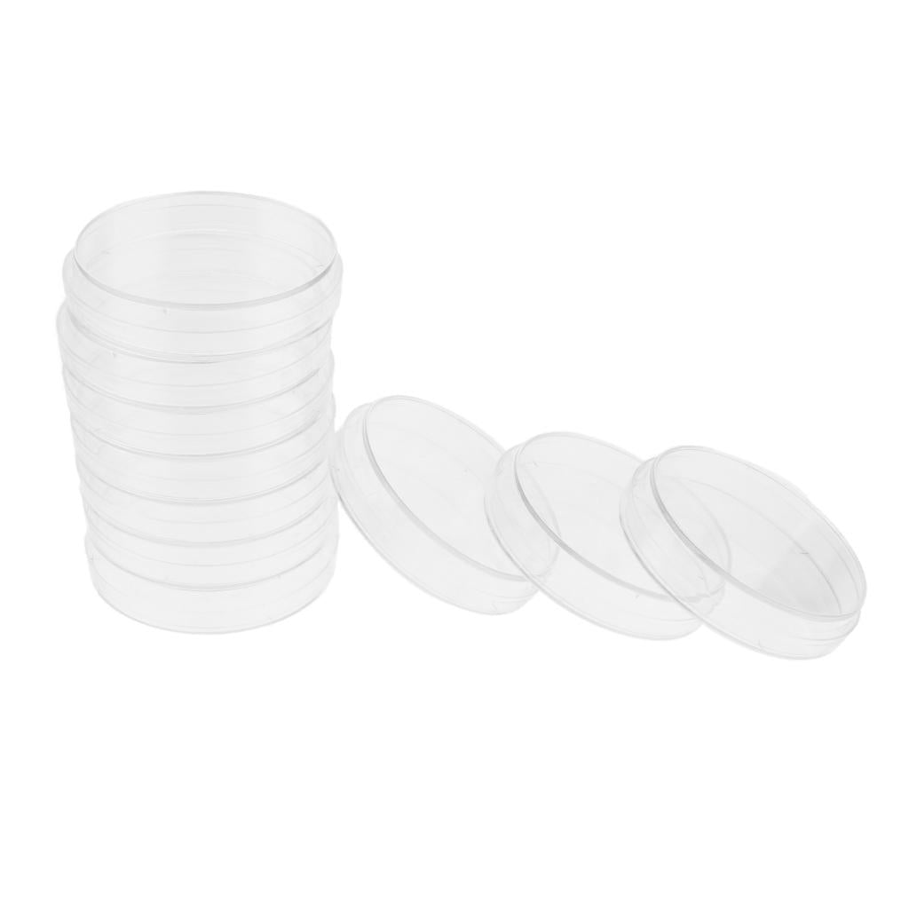 10Sets Petri Dishes Plastic Sterile Cell Tissue Culture Dishes w/ Lids 90mm