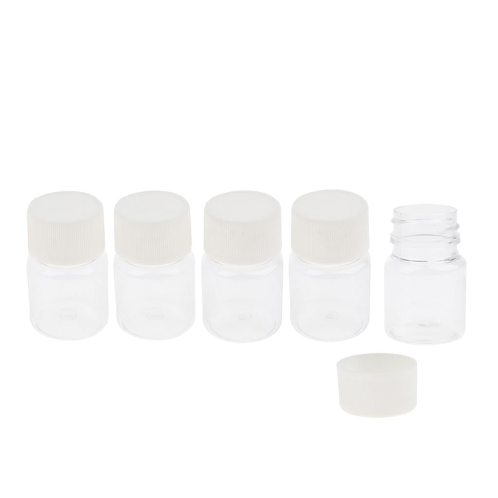 5 Pieces Lab Liquid Sampling Sample Bottles Vials with Screwcap Clear 30mL
