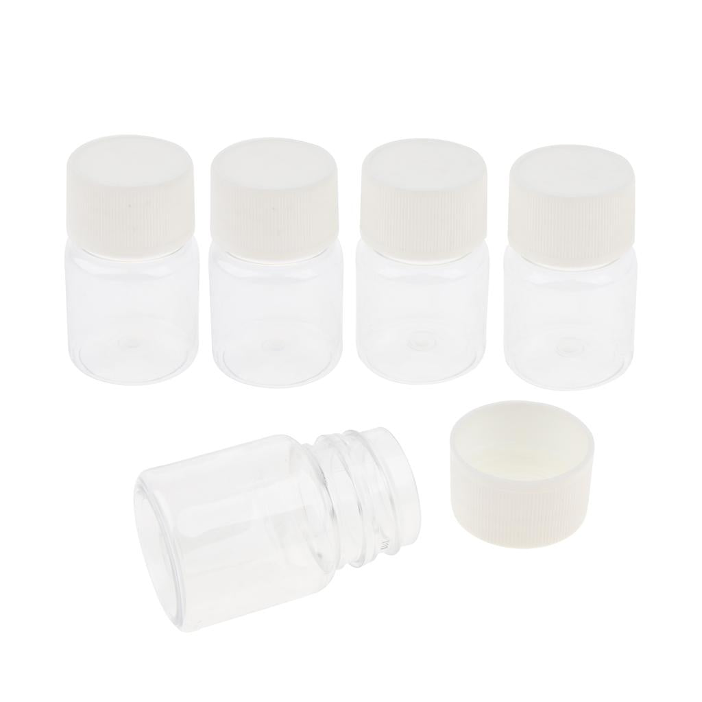 5 Pieces Lab Liquid Sampling Sample Bottles Vials with Screwcap Clear 30mL