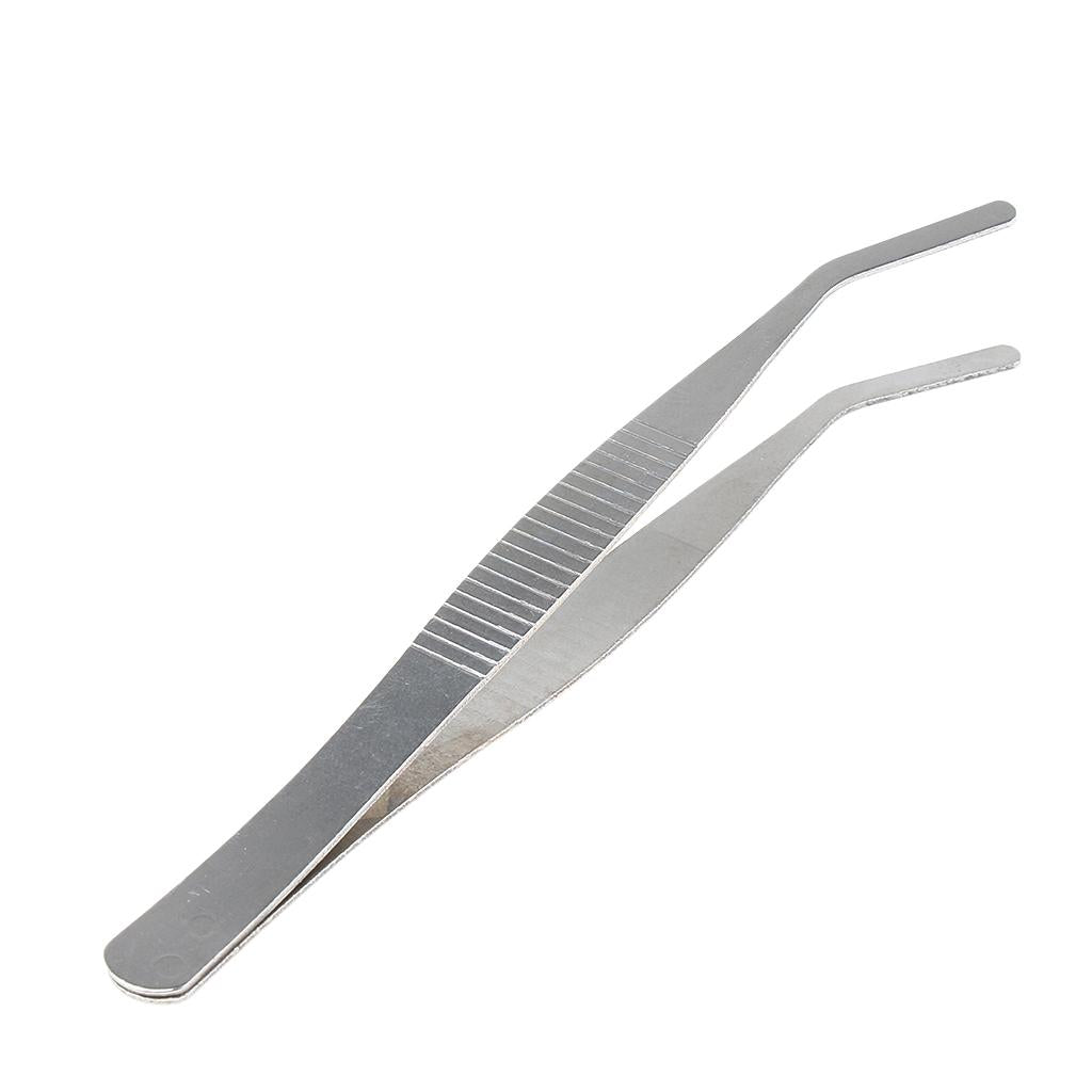Curved Round Stainless Steel Tweezers 12 Cm / 4.7 Inch Laboratory for every highly detailed work repairing and crafting