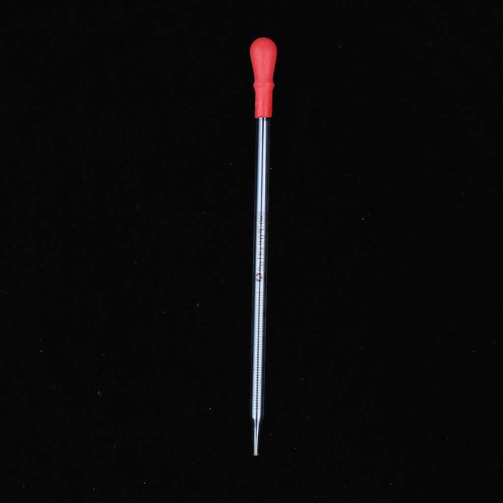 Glass Graduated Pipette with Rubber Cap Lab Chemistry Dropper Dispensing 2mL