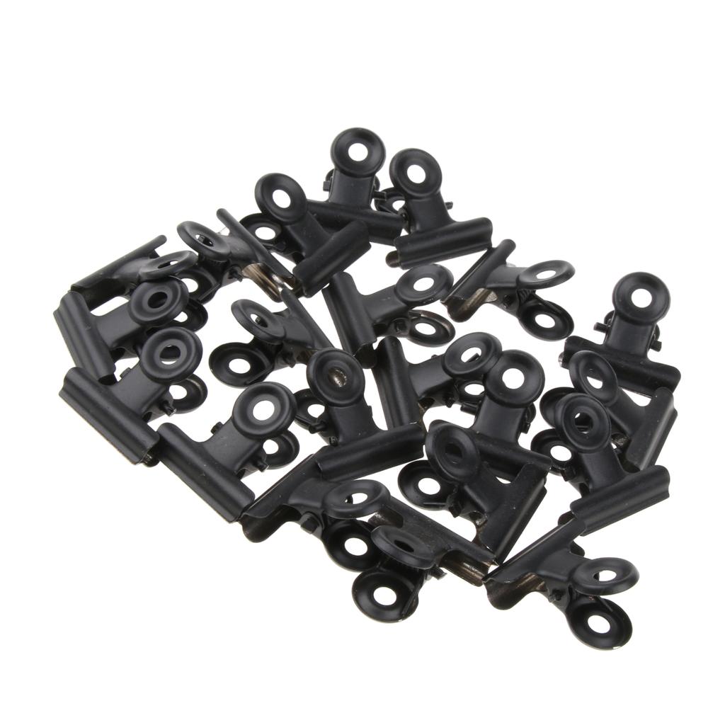 20 Pieces 31mm Metal Clips Letter Grip Clips Office Supply -Black