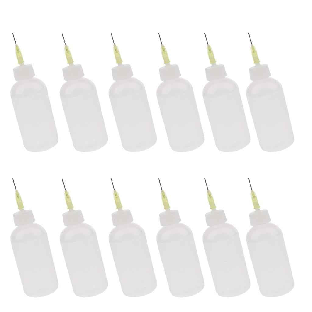 12pcs 50ml Glue Applicator Bottle Precision Needle Tip Liquid Dropper Bottle