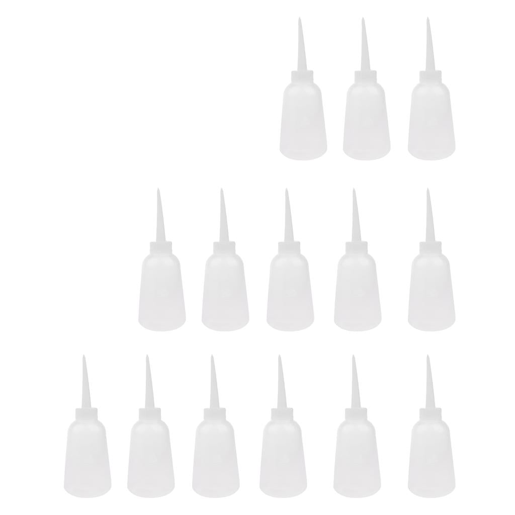 14pcs 250ml Clear White Thick Plastic Liquid Glue Applicator Bottle