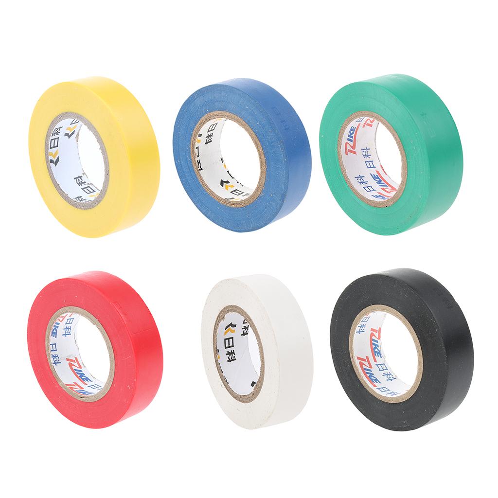 Electrical 18mm x 20m PVC Insulation/Insulating Tape Flame Retardant 6 Color Black
