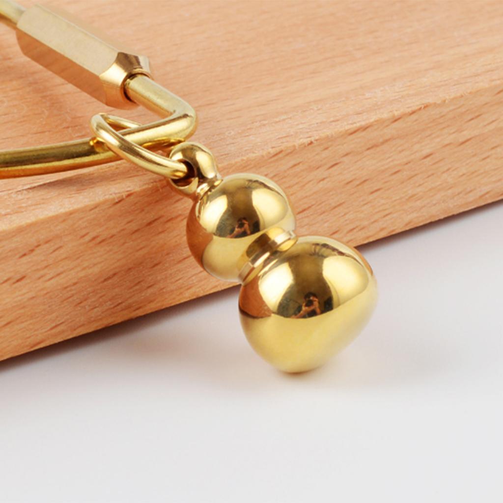 Solid Brass Gourd Gear DIY Key Ring Chains Charms Pendants Craft Accessories, symbolizes prosperous and rich