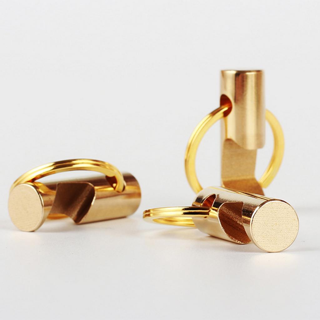 Brass Gold Bottle Opener With Round Key Ring Split Chain Key Holder Loop, securely closed and strong fastening