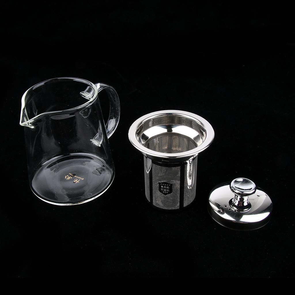 400ml/14oz Glass Tea Pot Coffee Lightweight Removable Infuser Kettle