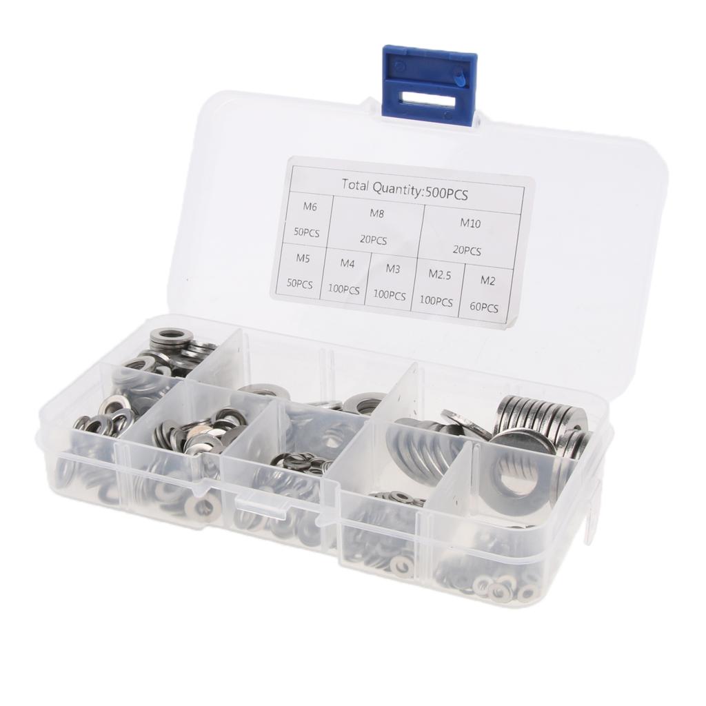 Flat Washer Solid Steel Home Common Use Hardware Accessories M2, M2.5, M3, M/4, M5, M6, M8, M10 500PCS Pack