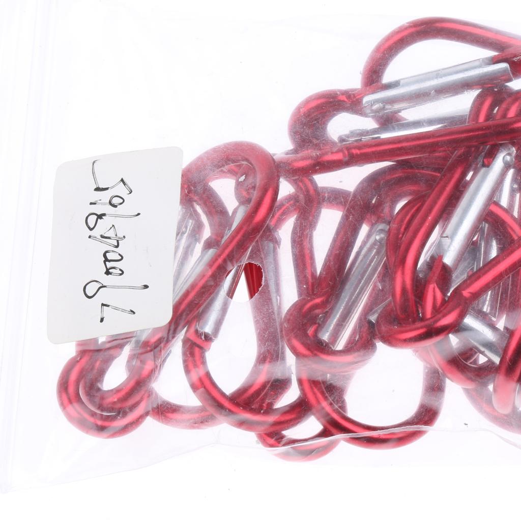 2xOutdoor Aluminum D-Ring Carabiner Camping Keychain Clip Snap Hook Red