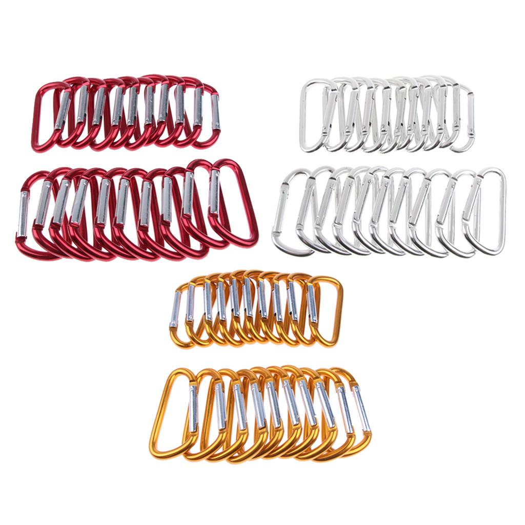 20Pcs Aluminum Carabiner Clip Snap Hook Spring Loaded Carabina Carbine Orange