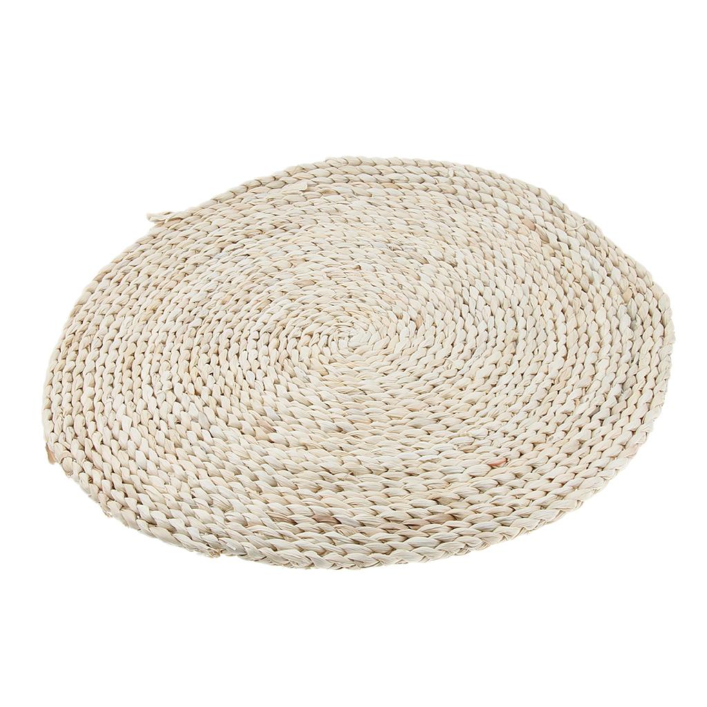 Round Corn Peel Straw Weave Placemat Tablemat Dinner Mat Pad Kitchen 45cm