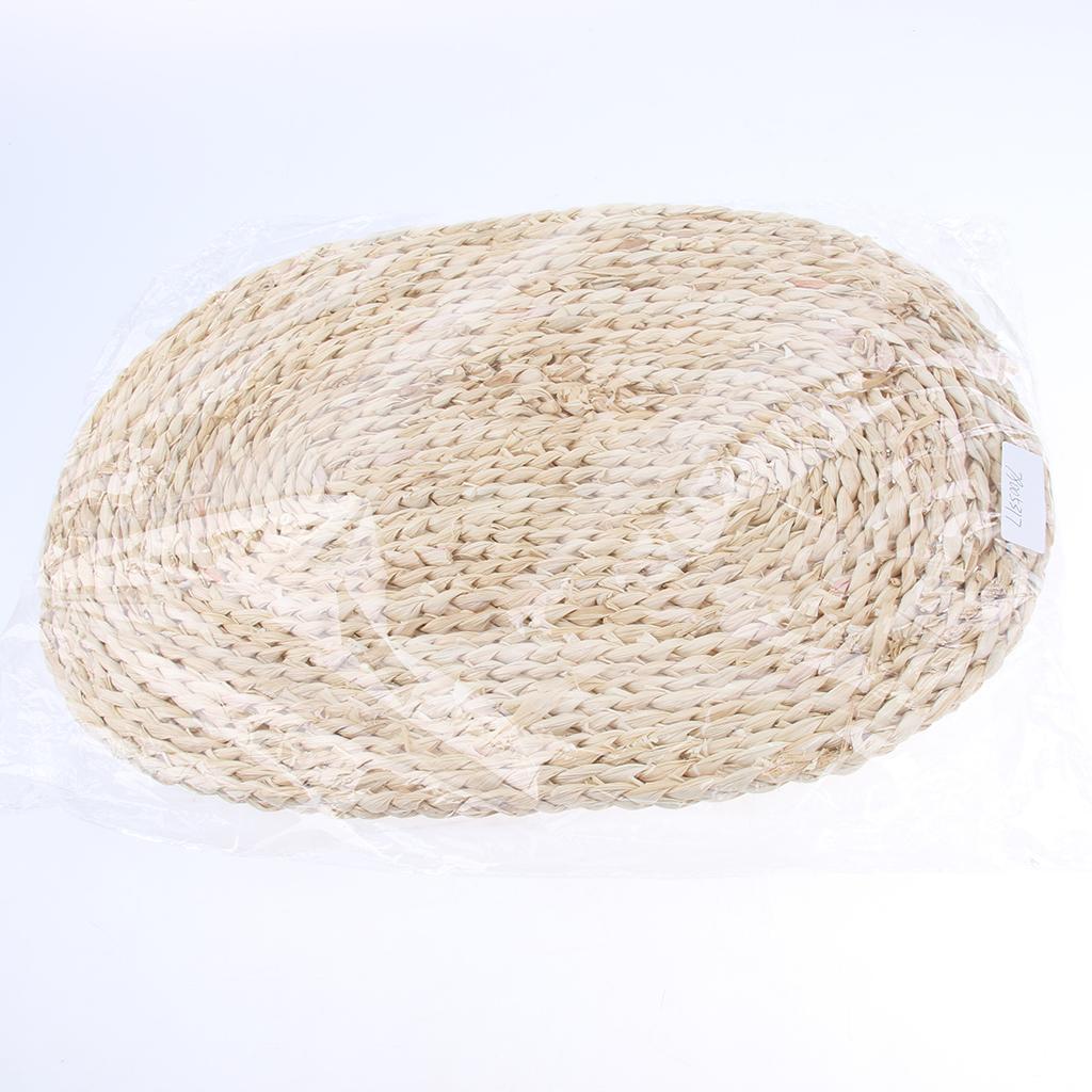 1Pcs Oval Corn Peel Straw Weave Placemat Tablemat Dinner Mat Pad 30x45cm