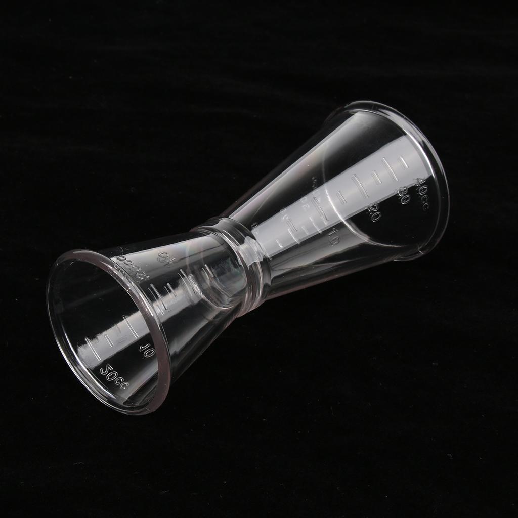 Clear Plastic Double Jigger Cocktail Wine Shot Drink Bartender Measuring Cup