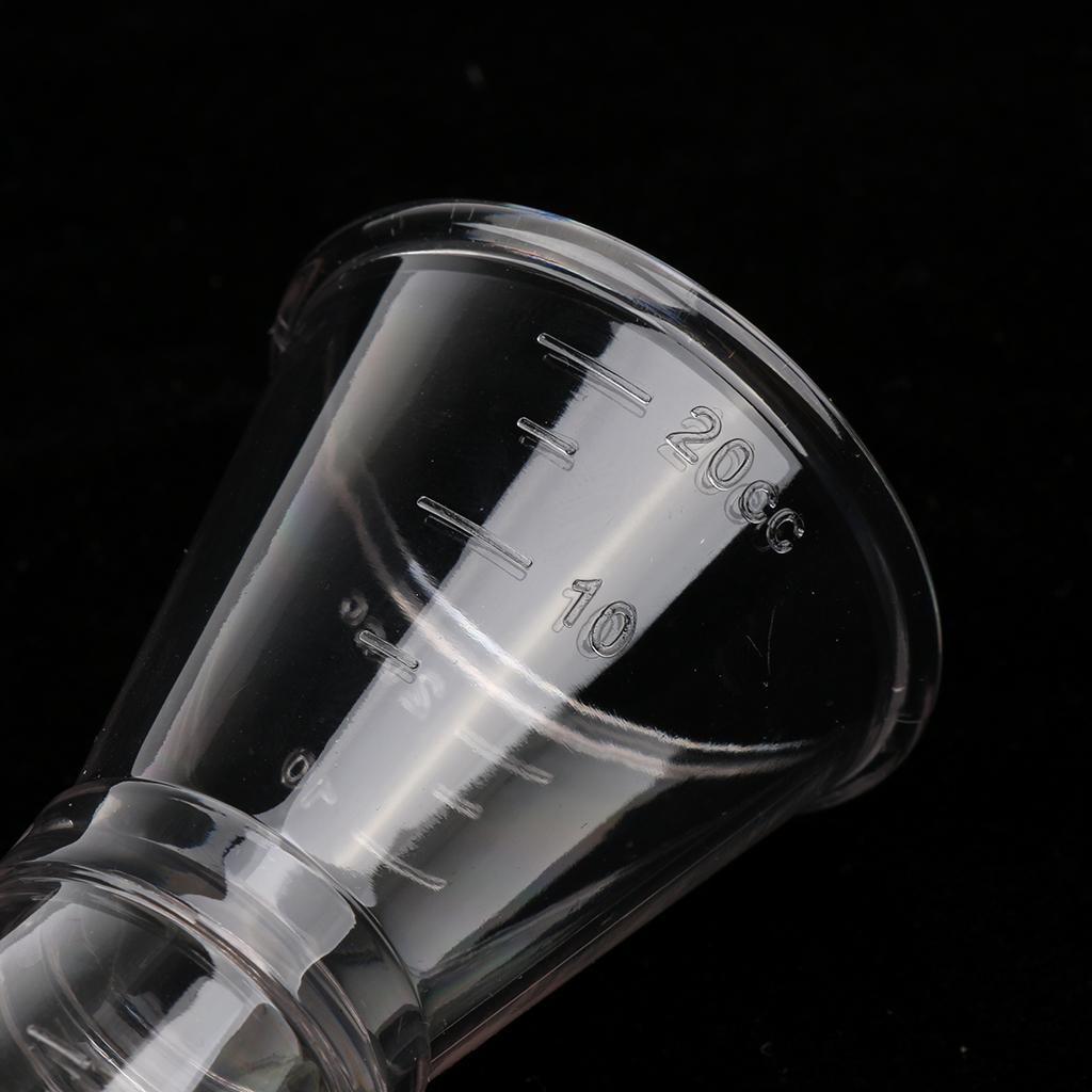 Clear Plastic Double Jigger Cocktail Wine Shot Drink Bartender Measuring Cup
