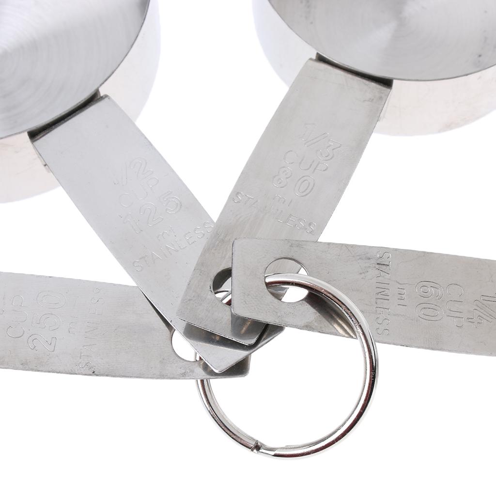 4 Pieces Kitchen Stainless Steel Measuring Cups (ml and cup)