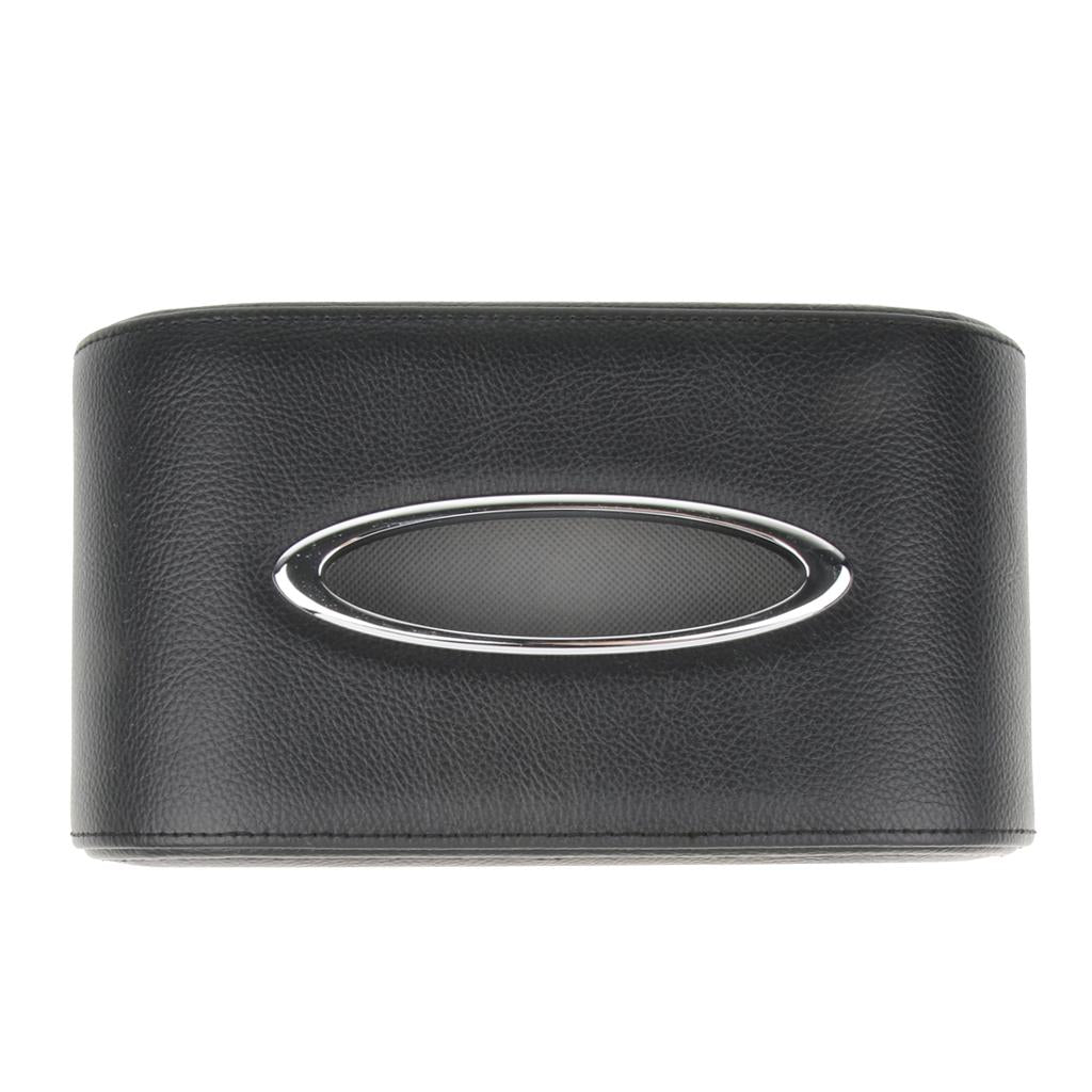 PU Leather Thin Tissue Box Cover Home Car Napkin Toilet Paper Holder Case E