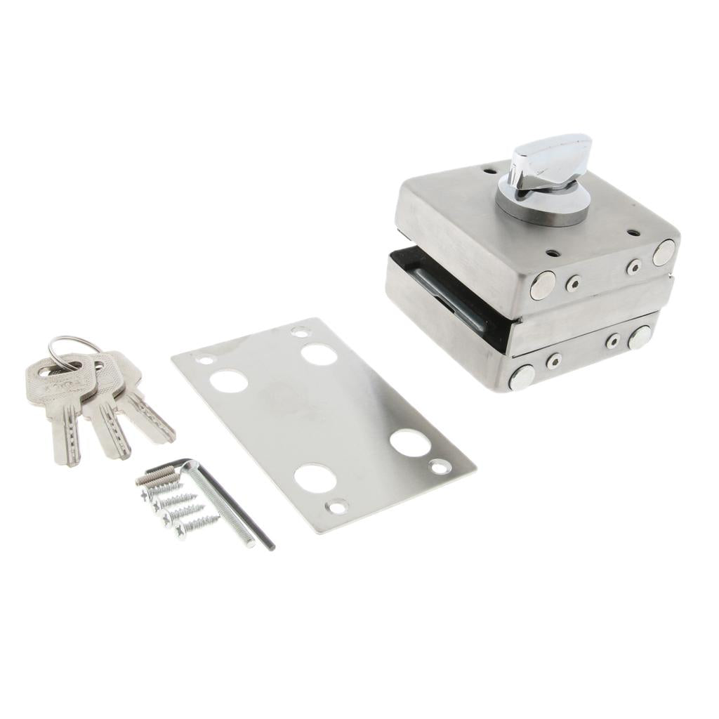 Stainless Steel Glass Single Door Sliding Door Lock No Punching Required