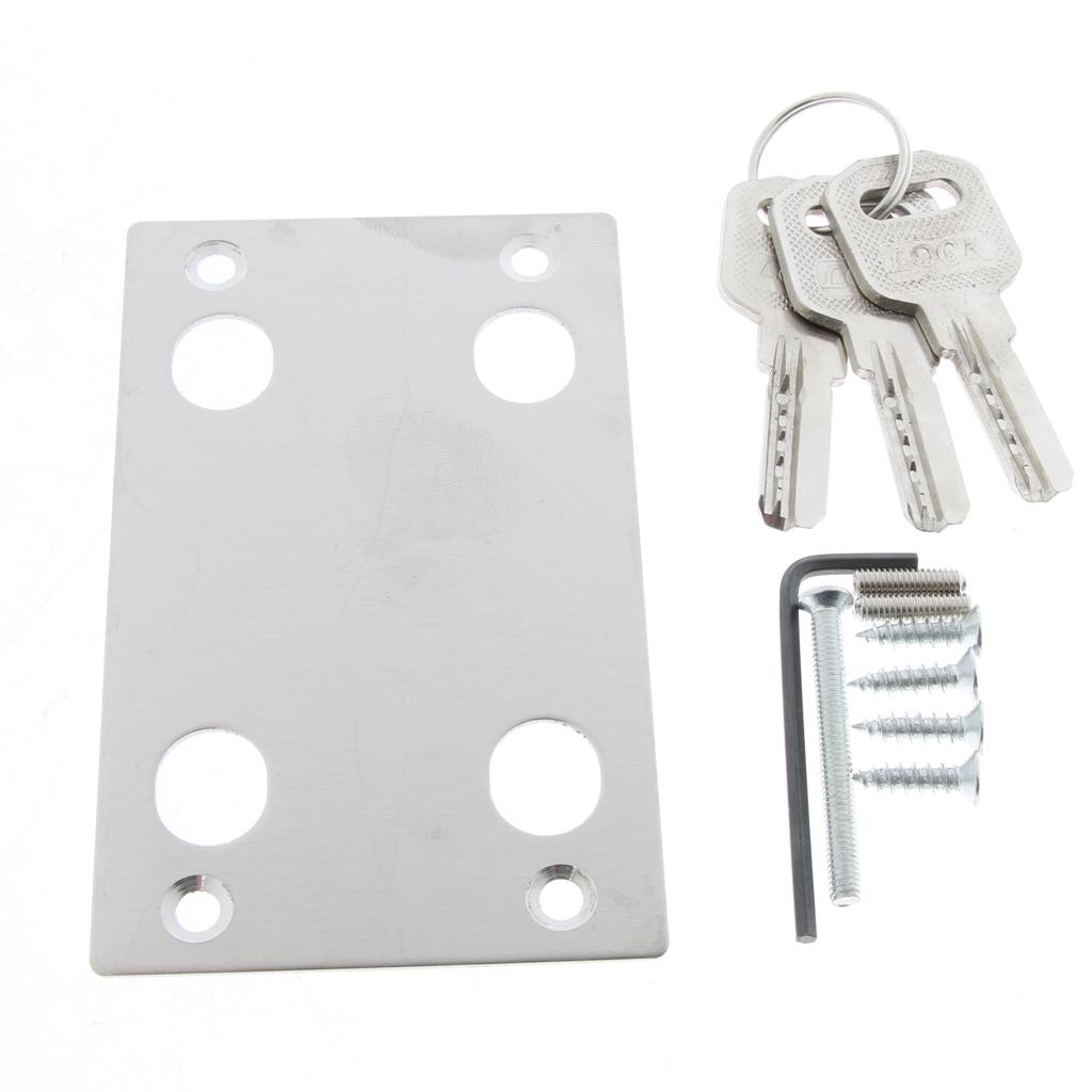 Stainless Steel Glass Single Door Sliding Door Lock No Punching Required