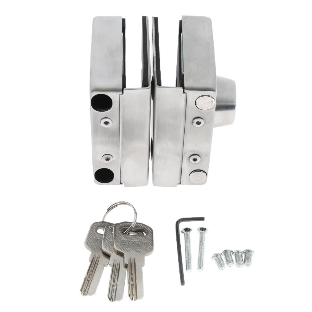 Stainless Steel Glass Double Door Sliding Door Lock No Punching Needed