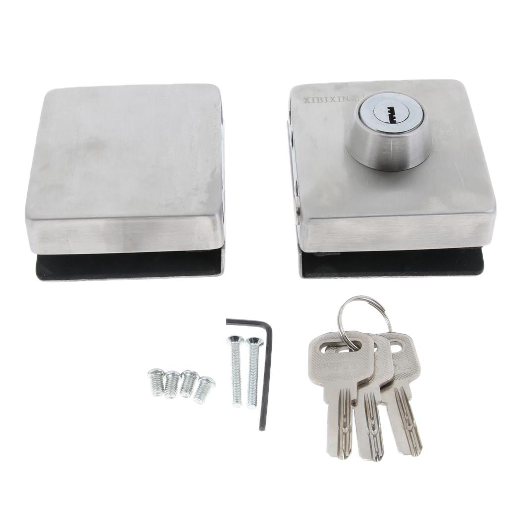 Stainless Steel Glass Double Door Sliding Door Lock No Punching Needed
