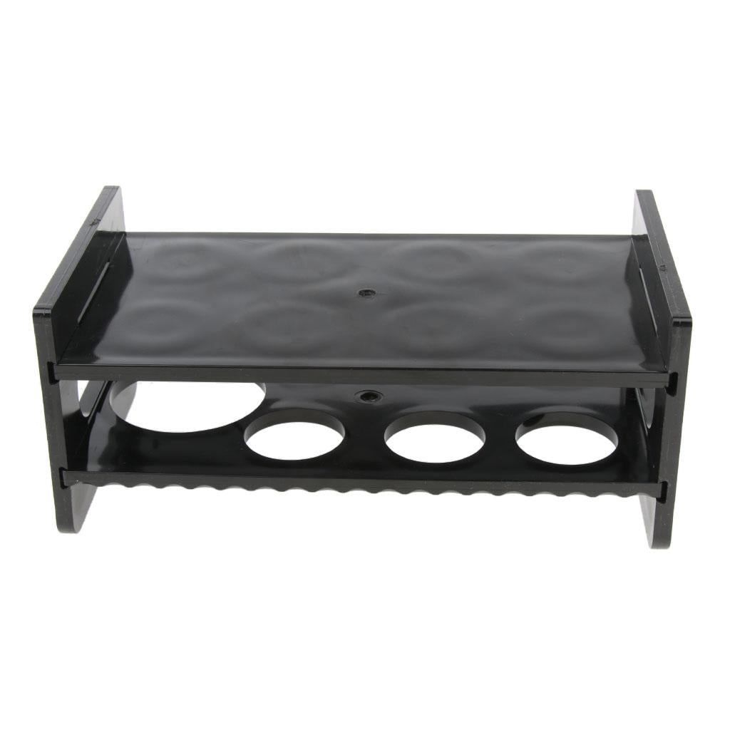 7-Hole Black Acrylic Shot Glass Holder Rack Barware Whisky Cup Serving Tray