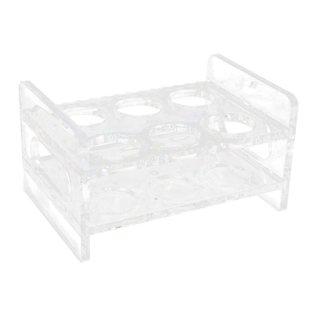 6-Hole Clear Acrylic Shot Glass Holder Rack Barware Whisky Cup Serving Tray