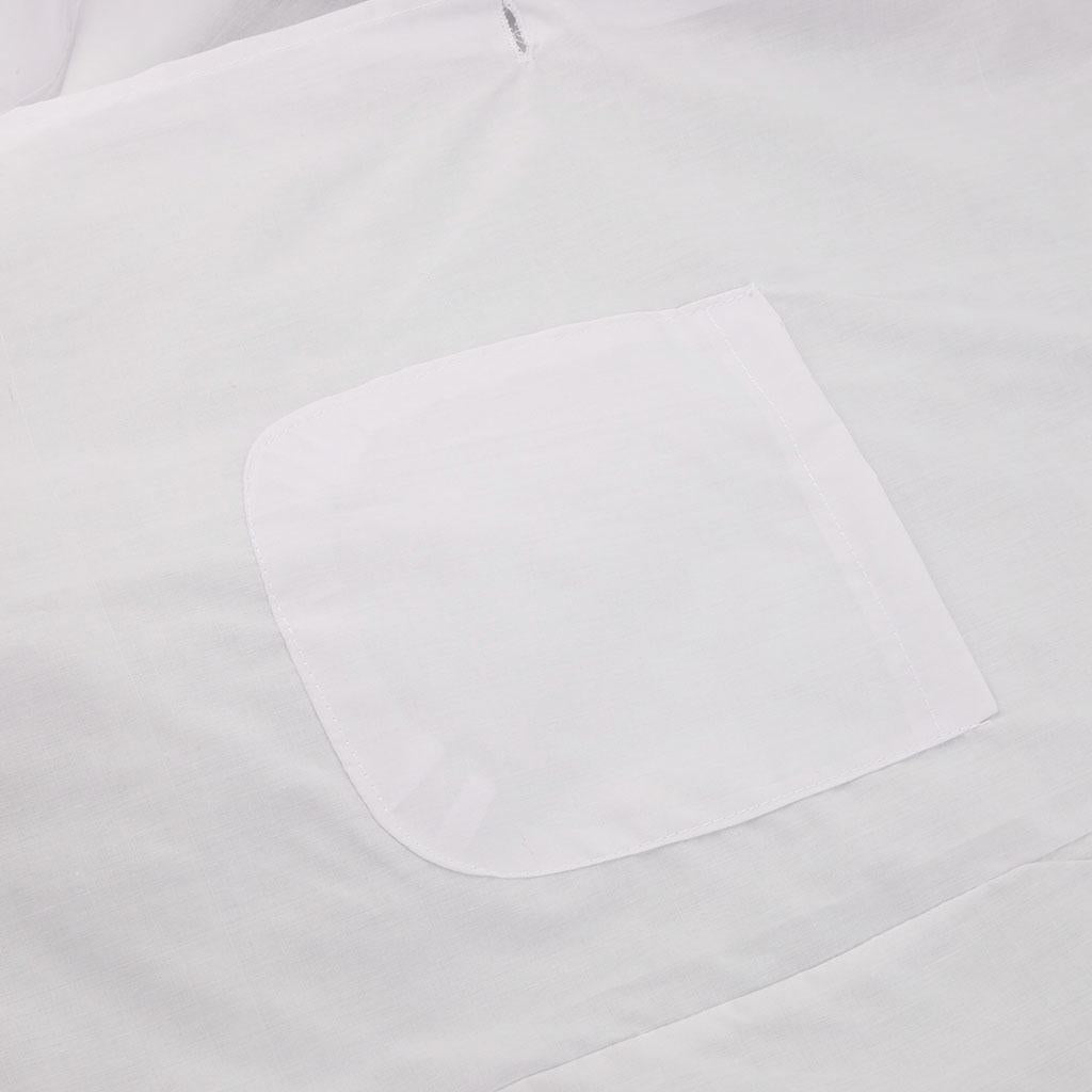 Unisex Long Sleeve White Scrubs Lab Coat Doctor Nurse Uniform XXXL
