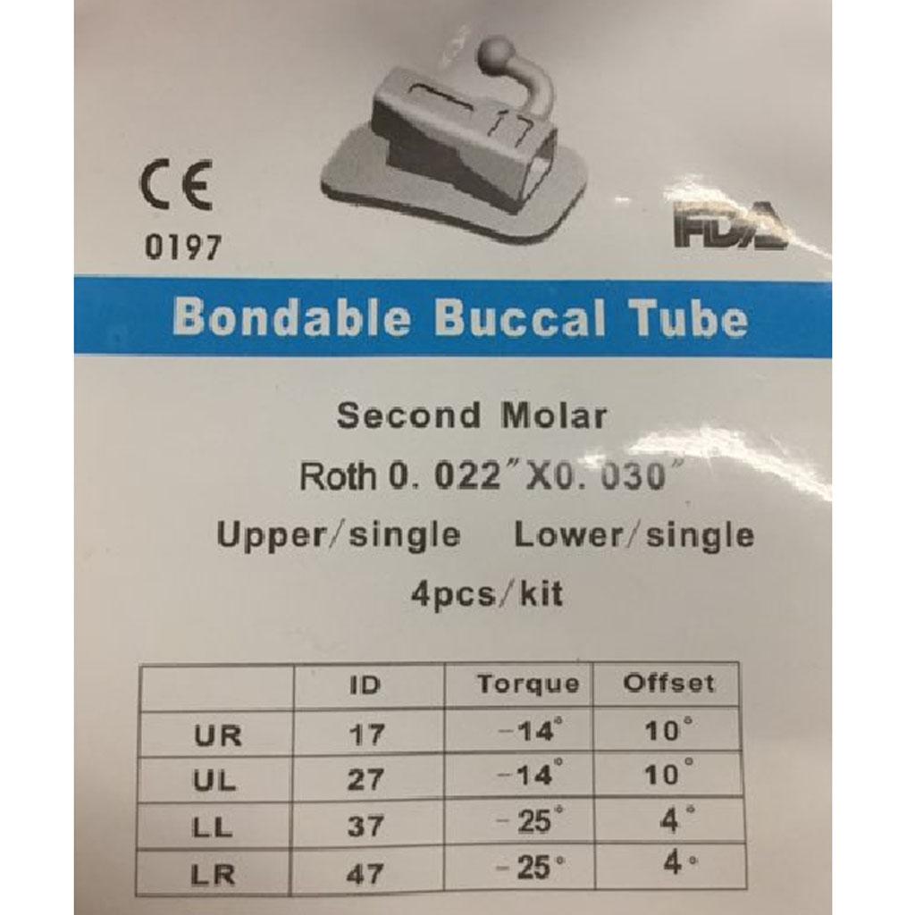 40 Pieces Stainless Steel Roth Second Molar Buccal Tube Pack 17 27 37 47