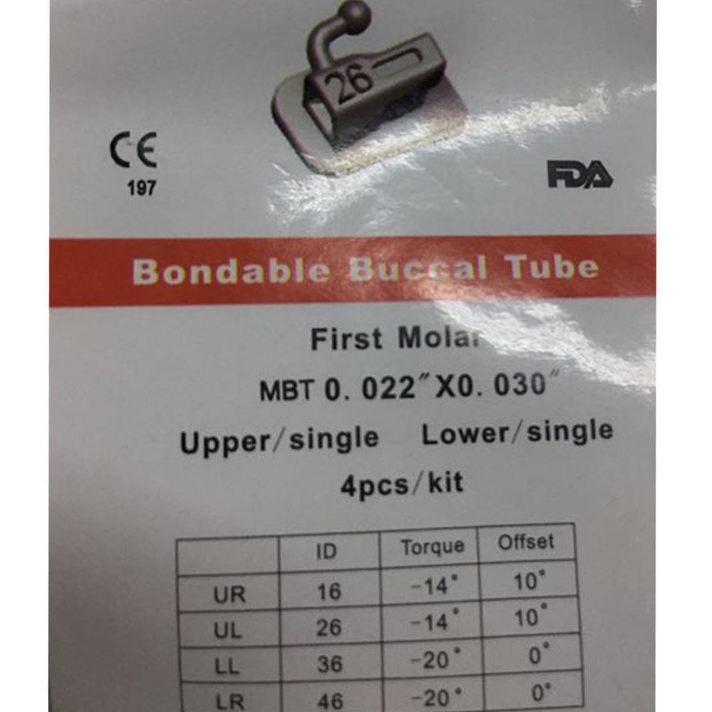 40 Pieces Stainless Steel MBT Type First Molar Buccal Tube Pack 16 26 36 46