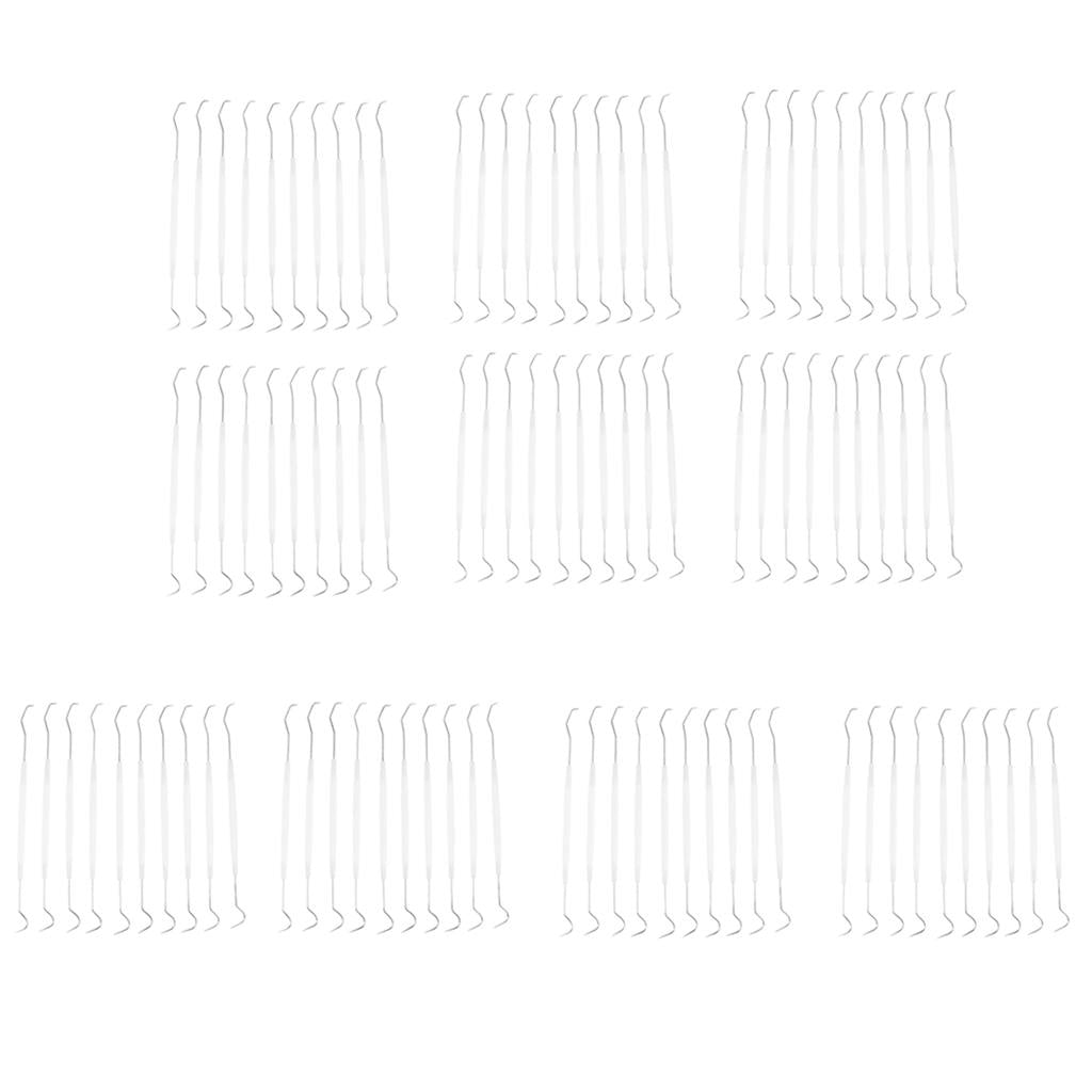 100Pcs Sterilized Disposable Dental Probe Double End Explorer Plastic Handle