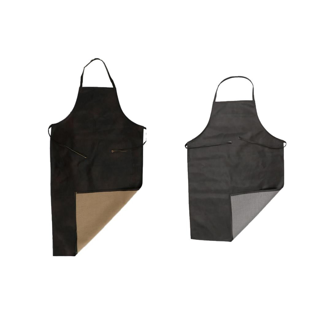 Leather Waterproof Anti-Oil Apron Home Restaurant Kitchen Cooking 116*65cm