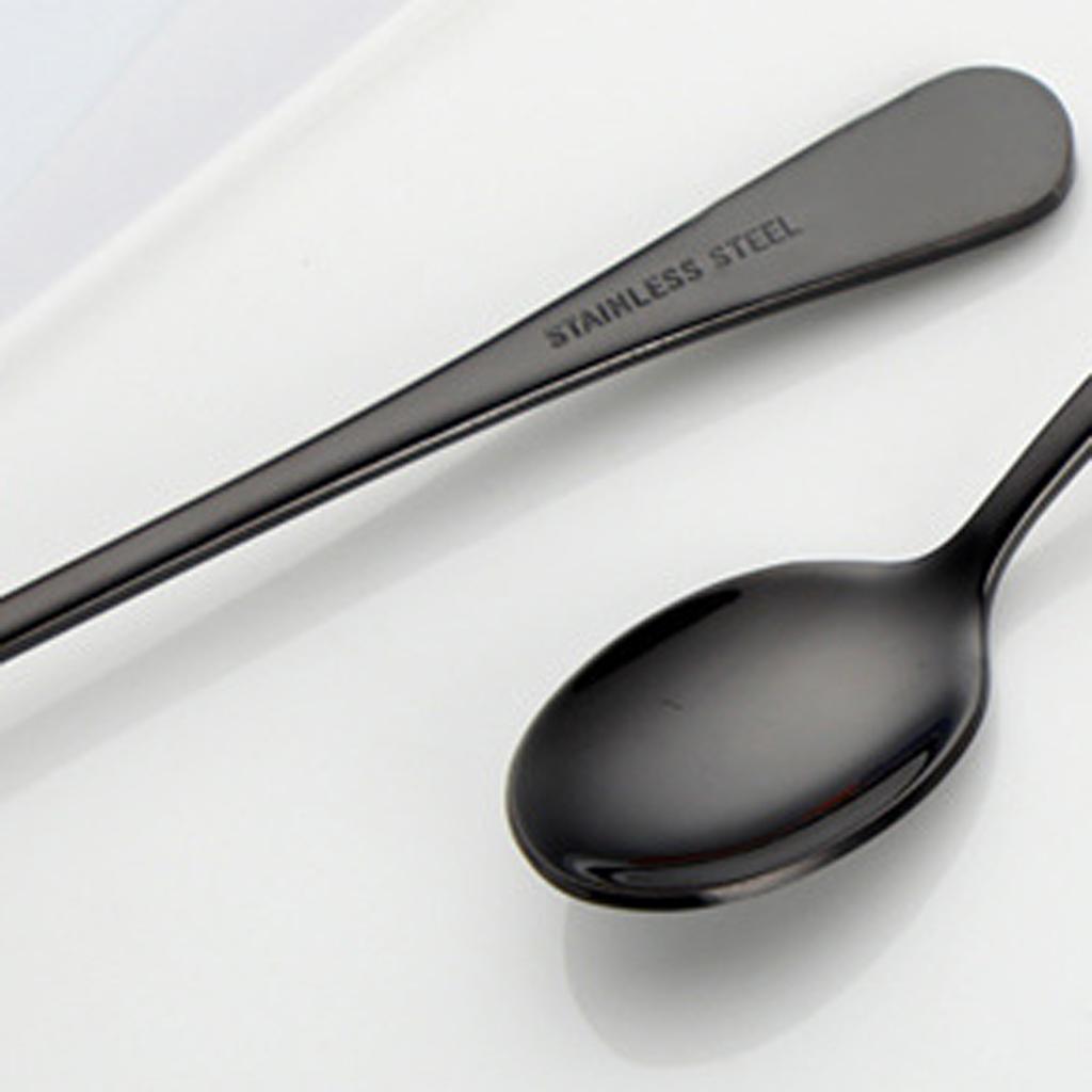 Stainless Steel Long Handle Spoon Set Mixing Spoon Coffee Tea Spoon Rose Gold