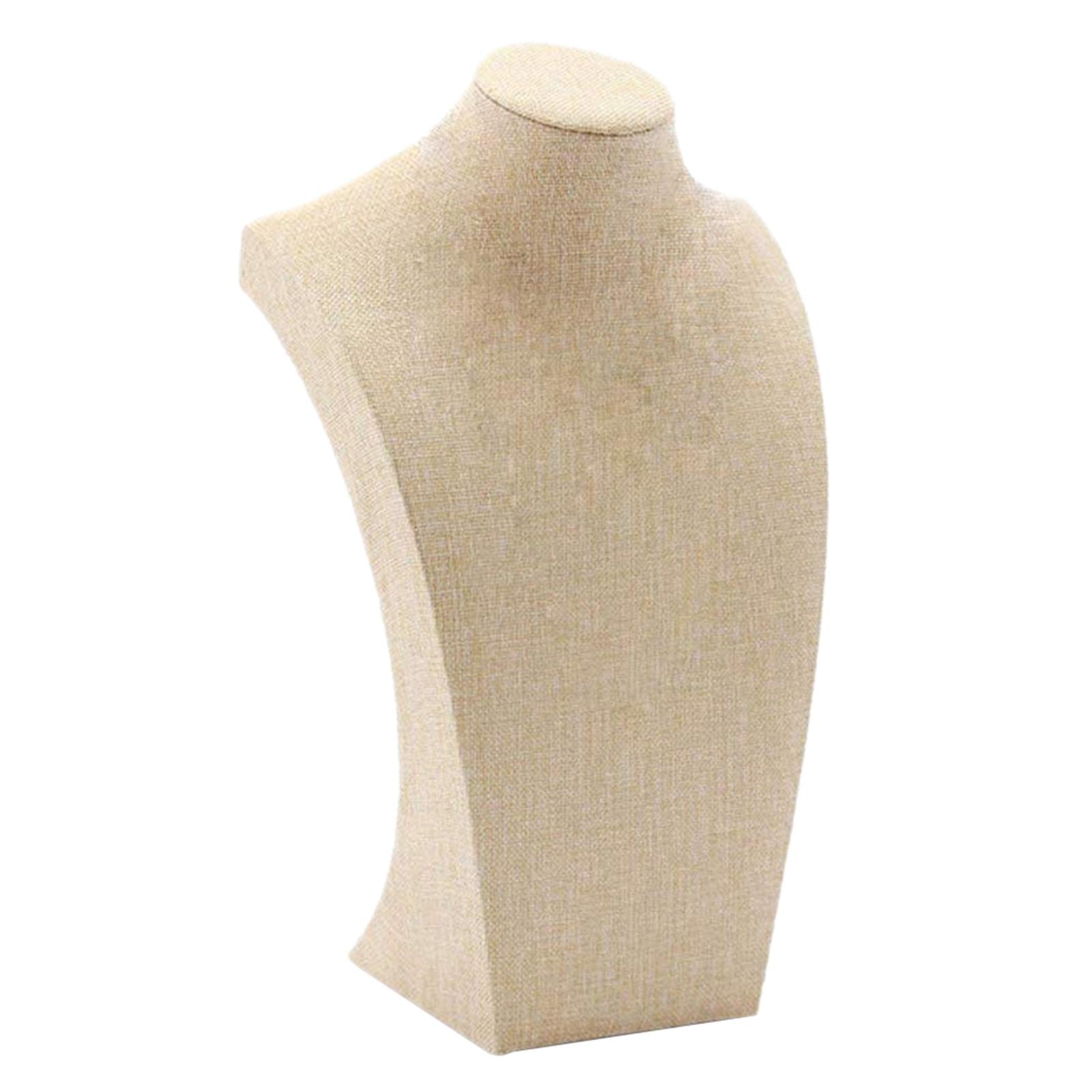 Necklace Pendant Display Bust Mannequin Stand Holder Rack, Linen 175*290mm