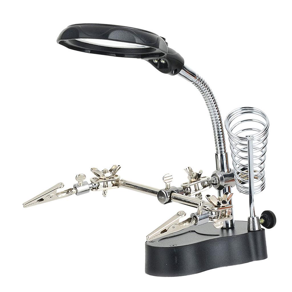 3.5x - 12x LED Light Hands Free Magnifier Magnifying Stand Soldering Station
