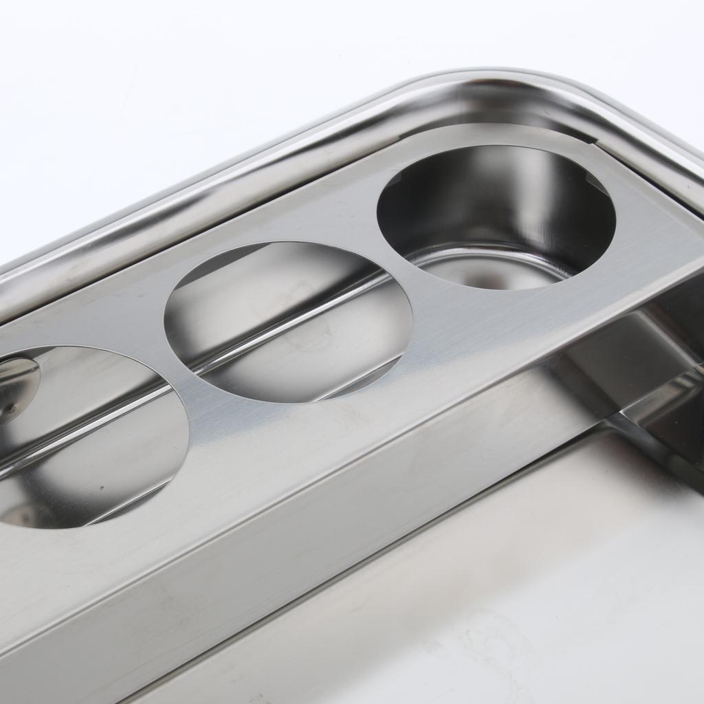 Stainless Steel Instrument Tray Lab Tool Holder 4 Holes
