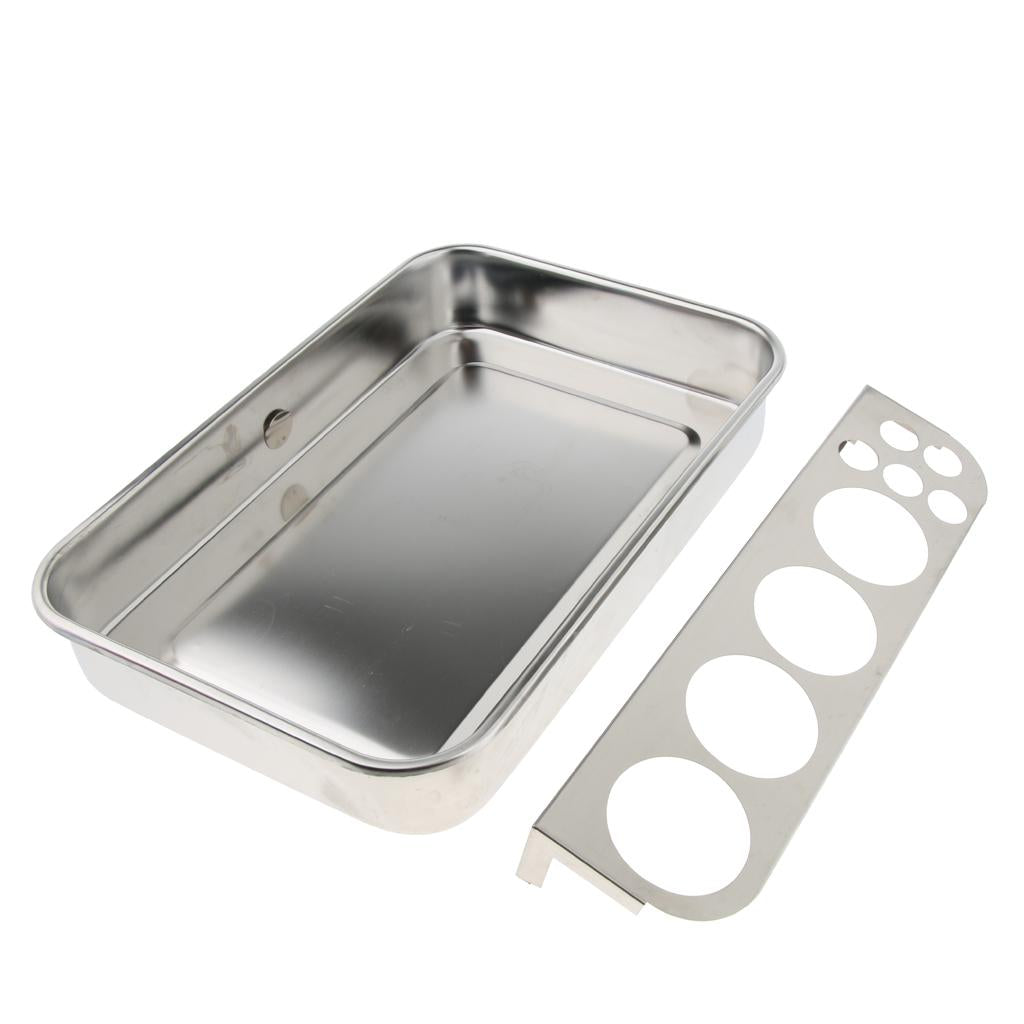 Stainless Steel Instrument Tray Lab Tool Holder 4 Holes