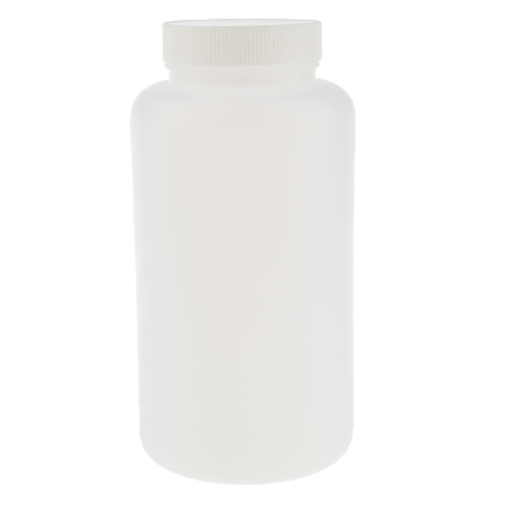 5Pieces Graduated Round Reagent Bottle with Scale Line Screw Cap 1000ml