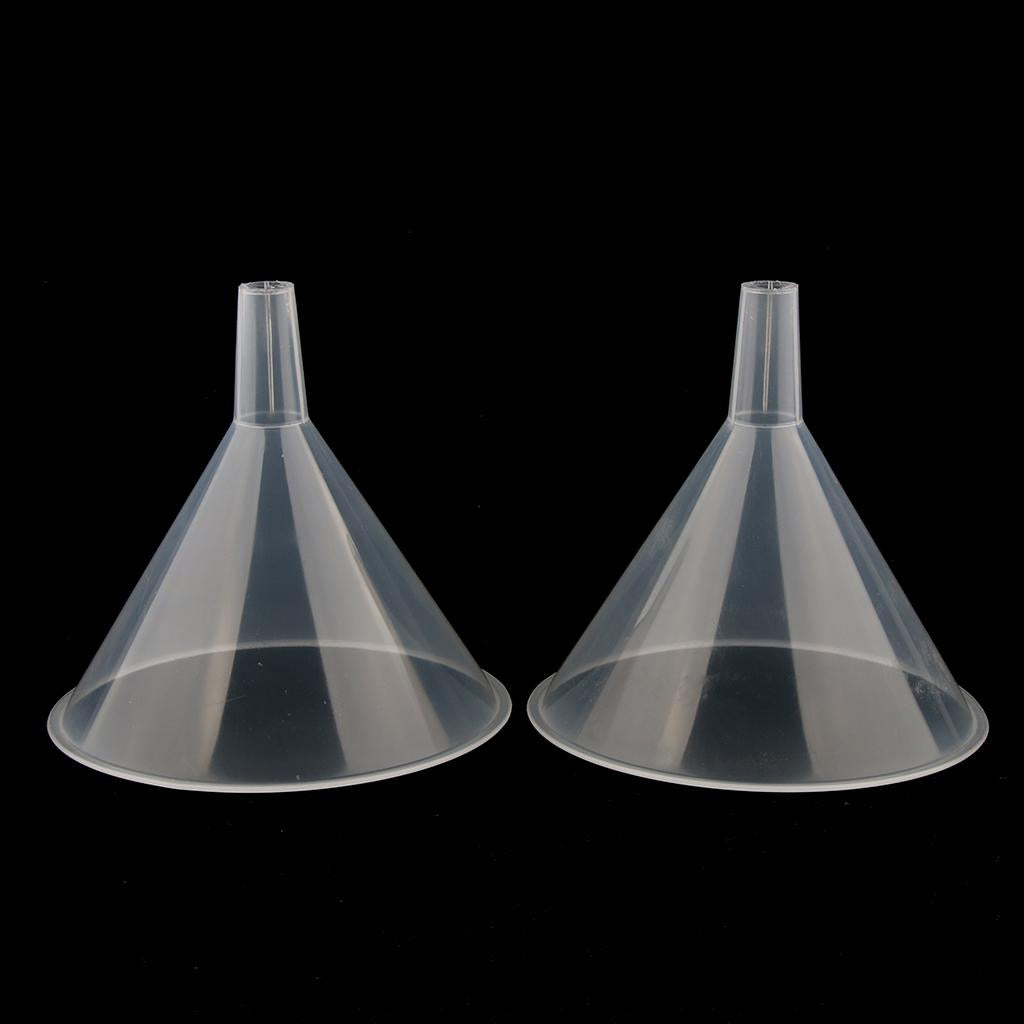 2Pcs 150mm Plastic Transparent Funnel for Kitchen Laboratory Liquid Transfer