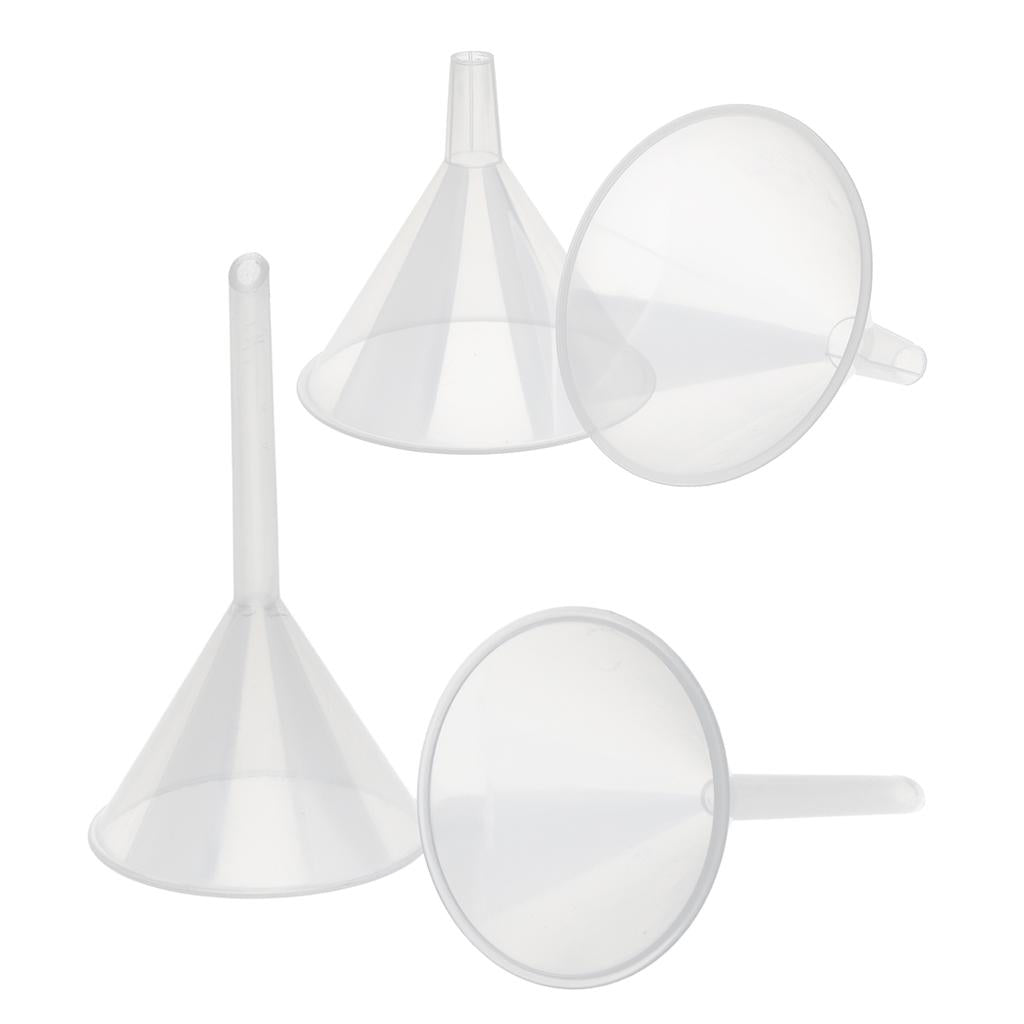 2Pcs 150mm Plastic Transparent Funnel for Kitchen Laboratory Liquid Transfer