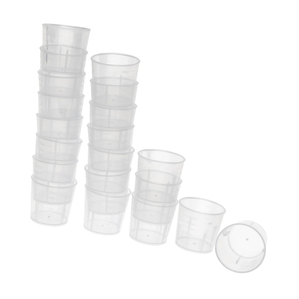 20Pieces 30ml Clear Graduated Beaker Measuring Cup Kitchen Lab Tool