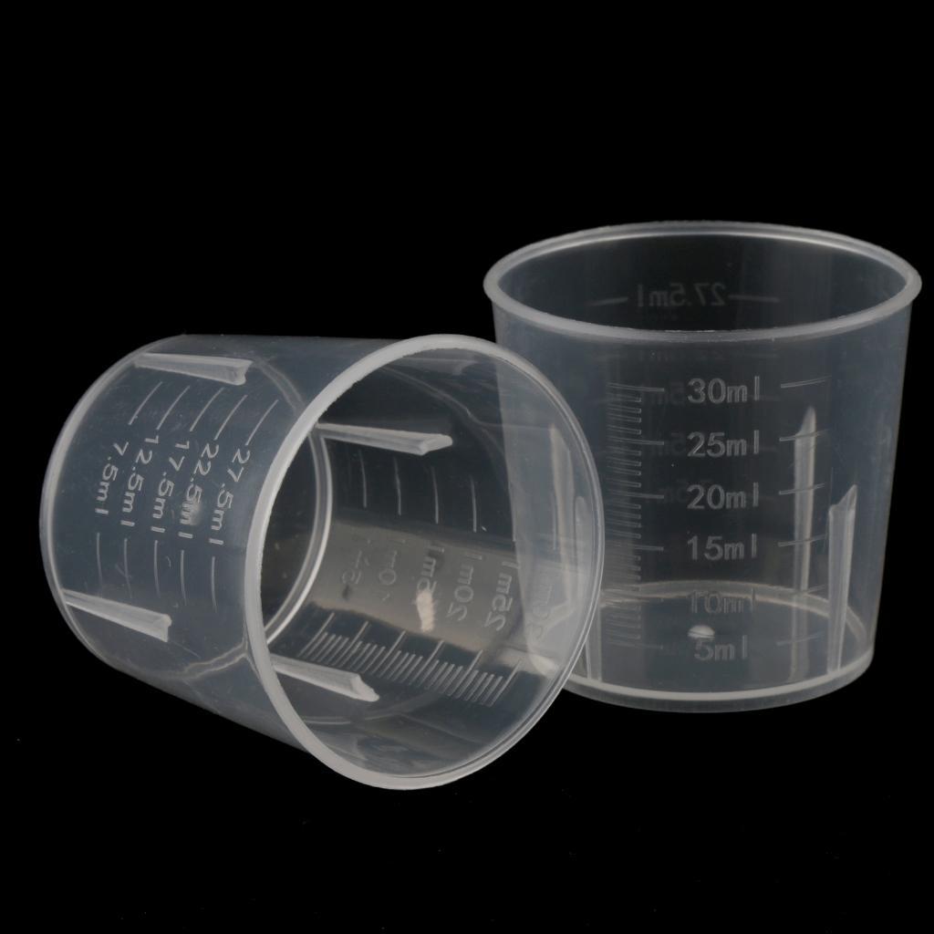 20Pieces 30ml Clear Graduated Beaker Measuring Cup Kitchen Lab Tool
