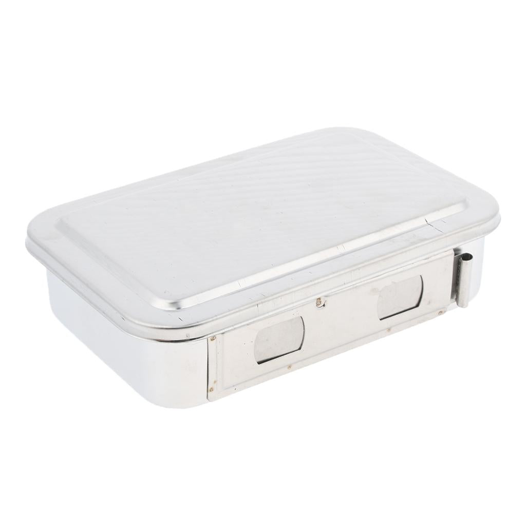 Instrument Box w/ Lid Stainless Steel 201 6Inch with Holes