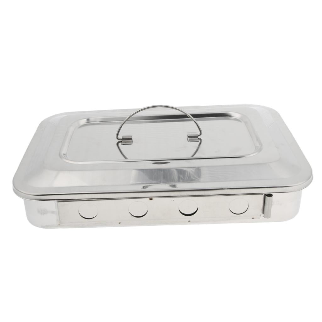 Instrument Box w/ Lid Stainless Steel 201 11.5Inch with Holes