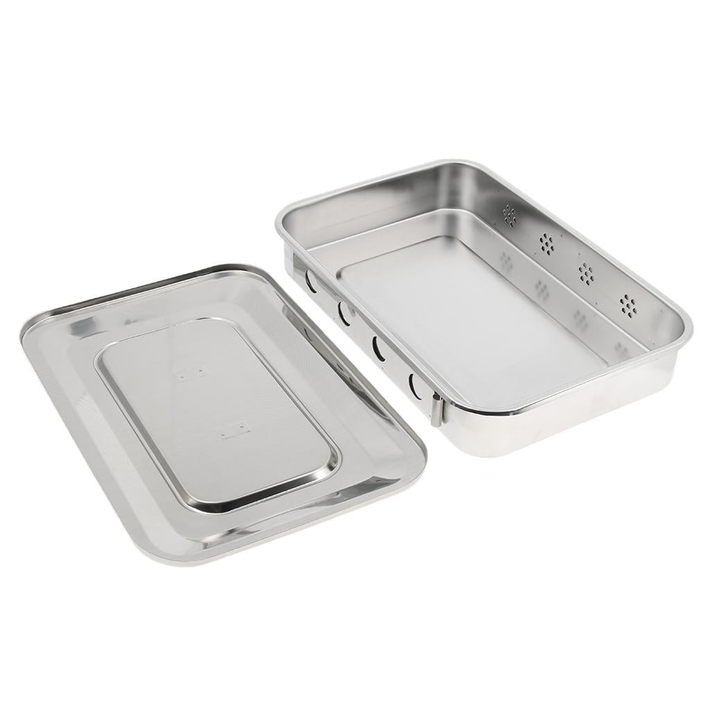 Instrument Box w/ Lid Stainless Steel 201 11.5Inch with Holes