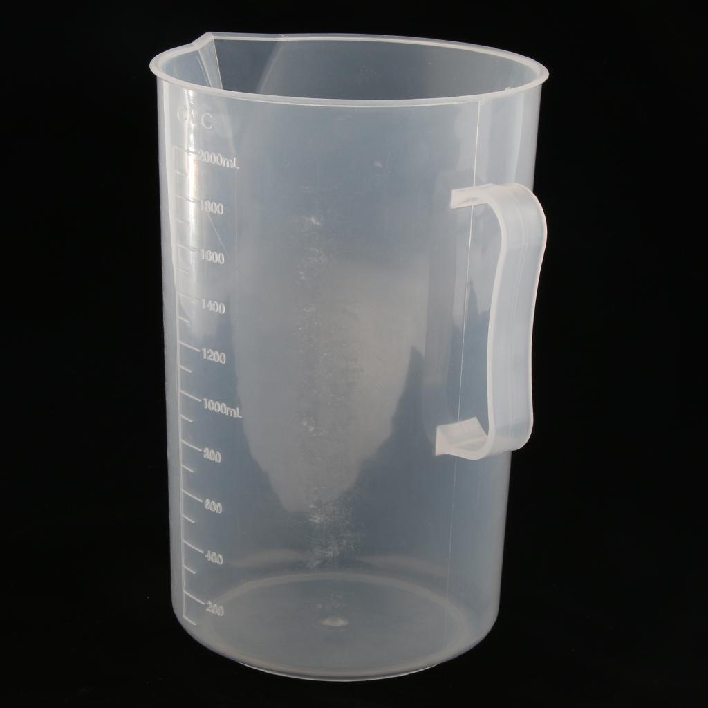 2000ml Plastic Measuring Cup w/ Handle Graduated Beaker Laboratory Equipment