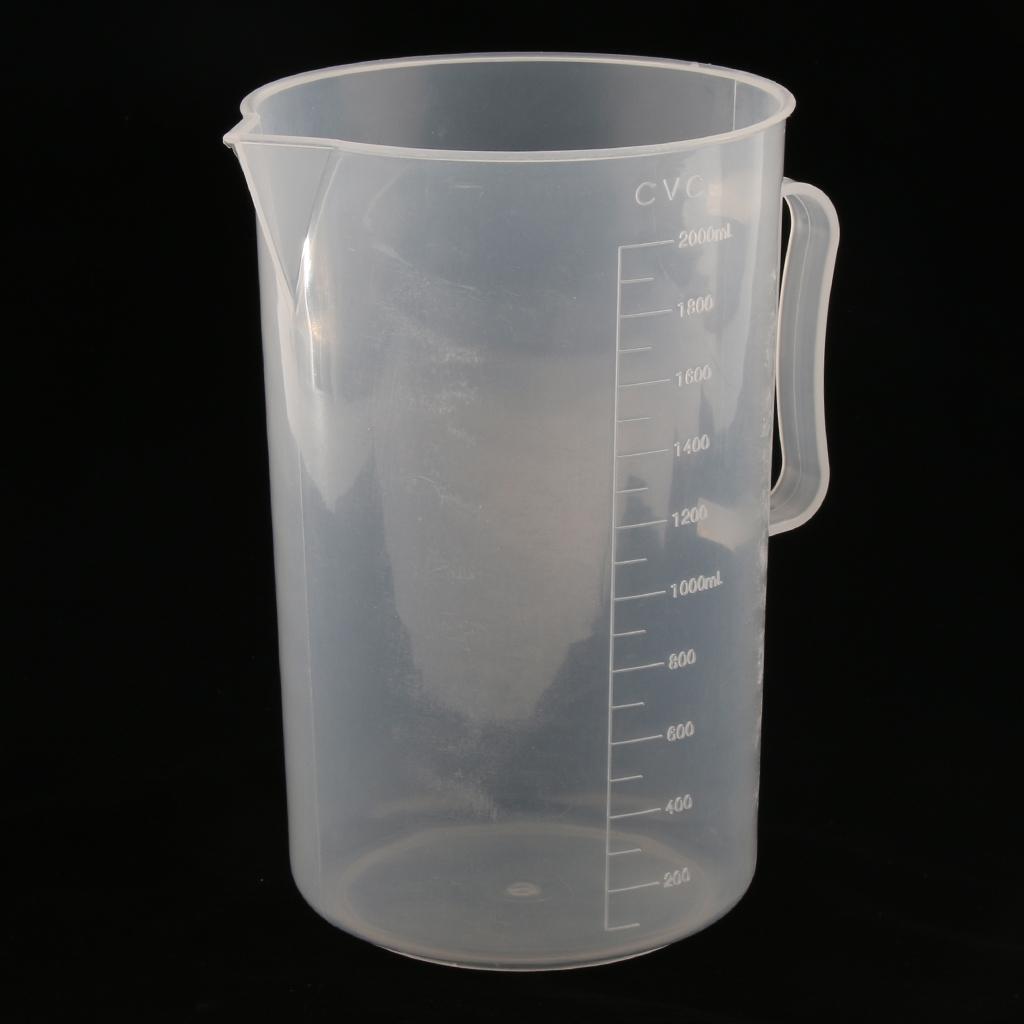 2000ml Plastic Measuring Cup w/ Handle Graduated Beaker Laboratory Equipment